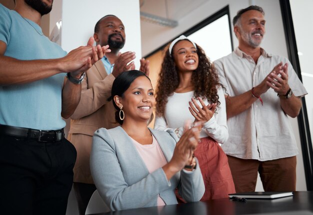 Were so happy to have you aboard Shot of a group of businesspeople applauding