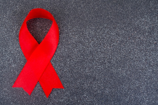 Wereld aidsdag, rood lint, symbool.