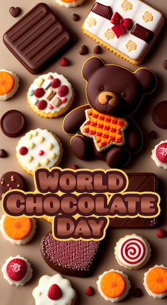 Foto wereld chocolade dag generatieve ai