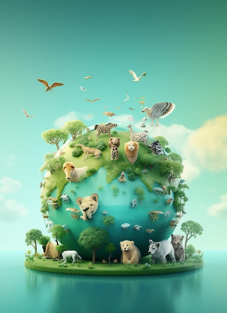 wereld dag van wilde dieren concept met copyspace