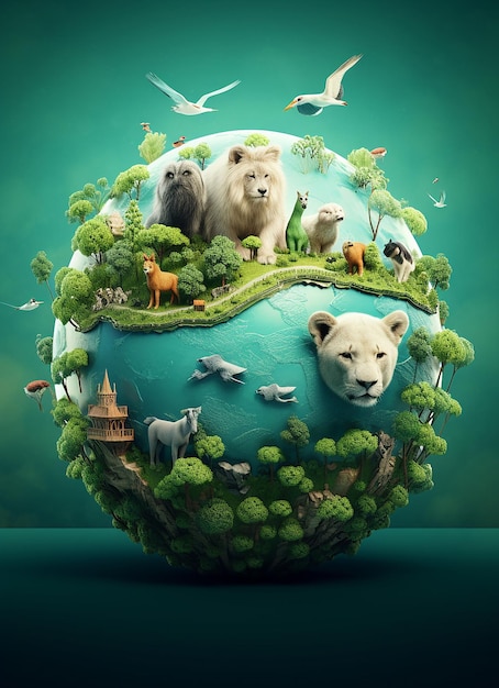 wereld dag van wilde dieren concept met copyspace