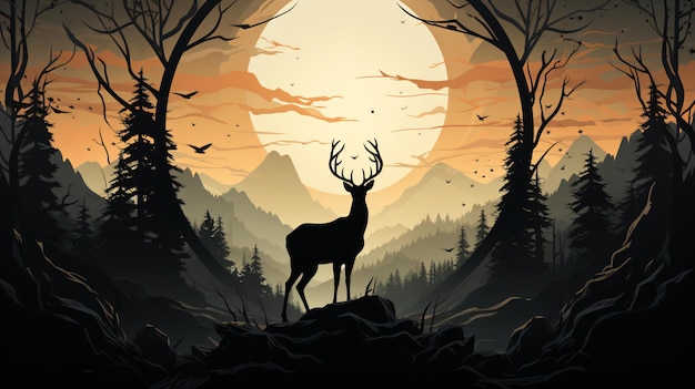 Wereld Dieren Dag Deer Vector Illustratie Vangende Ademhalende Schoonheid