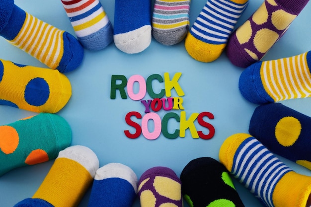 Wereld Downsyndroom dag achtergrond Rock you socks