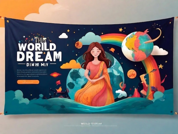 Wereld Droomdag Banner Ontwerp illustratie