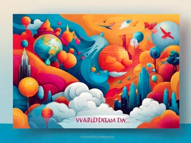 Wereld Droomdag Banner Ontwerp illustratie