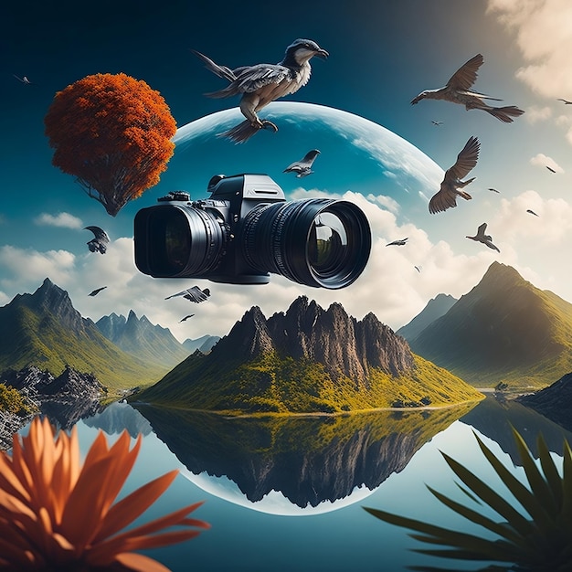 Wereld Fotografie Dag Concept Illustratie Generatieve AI