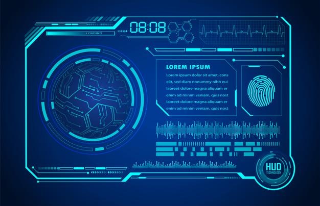 wereld printplaat toekomstige technologie blauwe hud cyber security concept achtergrond