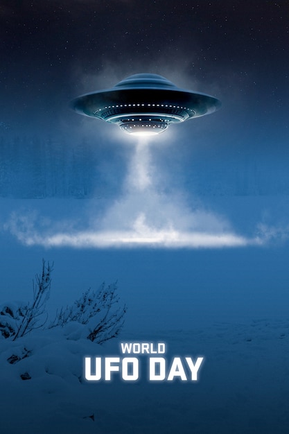 Foto wereld ufo dag collage ontwerp