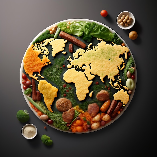 Foto wereld veganistische dag wereldvoedseldag concept achtergrond wereld veganistische dag of gezond eten concept