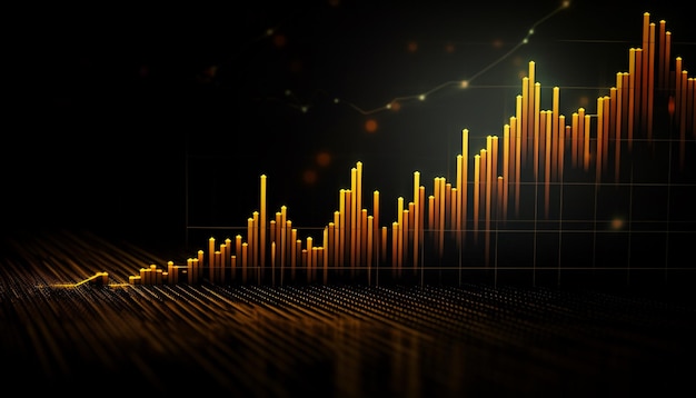 wereld zakelijke grafiek of grafiek aandelenmarkt of gegevensuitwisseling ai