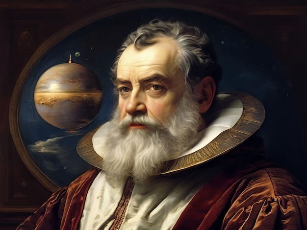 Foto wereldastronoom galileo galilei ai beeld