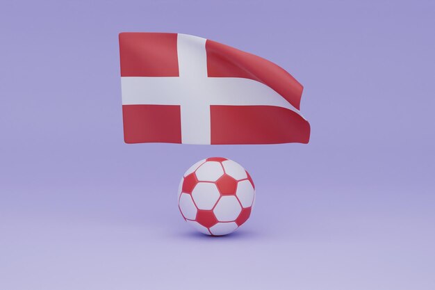 Wereldbekervlag en bal Denemarken