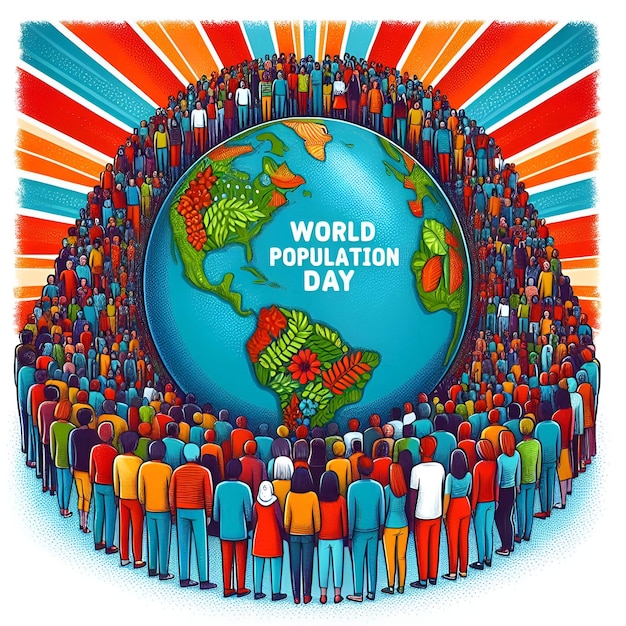 Foto wereldbevolkingsdag: bewustwording van wereldwijde bevolkingsproblemen