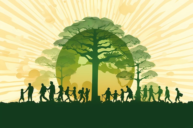 Wereldbevolkingsdag Een groene poster met de woorden 'red de planeet' erop