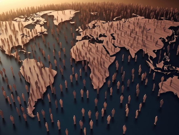 Wereldbevolkingsdag Mensen vormen wereldcontinenten