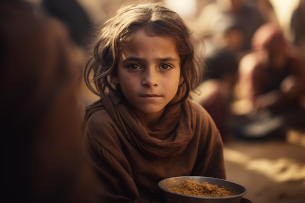 Foto werelddag voor humanitaire hulp een helpende hand voor degenen die getroffen zijn door oorlog en hongersnood een sociaal probleem vluchtelingenkamp 19 augustus bescherming nodig voedselhuizen zoeken naar een beter leven generatieve ai