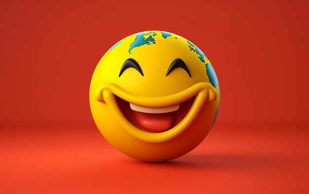 Wereldemoji-dag 3D-bannerachtergrond Wereldemoji-dag met een groep grappige emoji's in verschillende fa