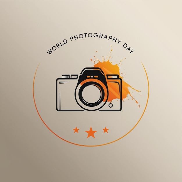 Wereldfotografie Dag eenvoudig illustrator-gebaseerd ontwerp