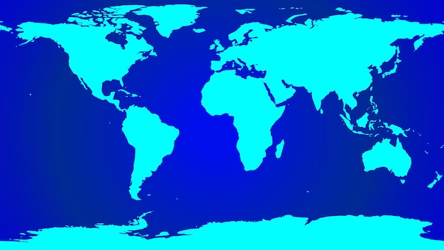 Wereldkaart en wereldoceaan Wereldkaart illustratie Wereldkaart op blauwe achtergrond Aardekaart op geïsoleerde achtergrond