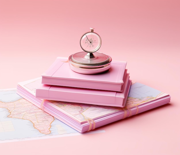 Wereldkaart in aquarelstijl geïsoleerd op roze achtergrond