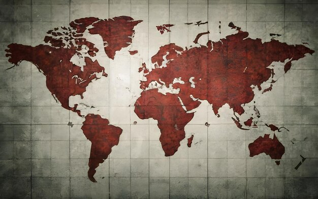 Foto wereldkaart met technologiepunten gegenereerd door ai