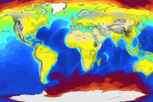 Wereldkaart met weersvoorspellingstoepassing Generatieve AI