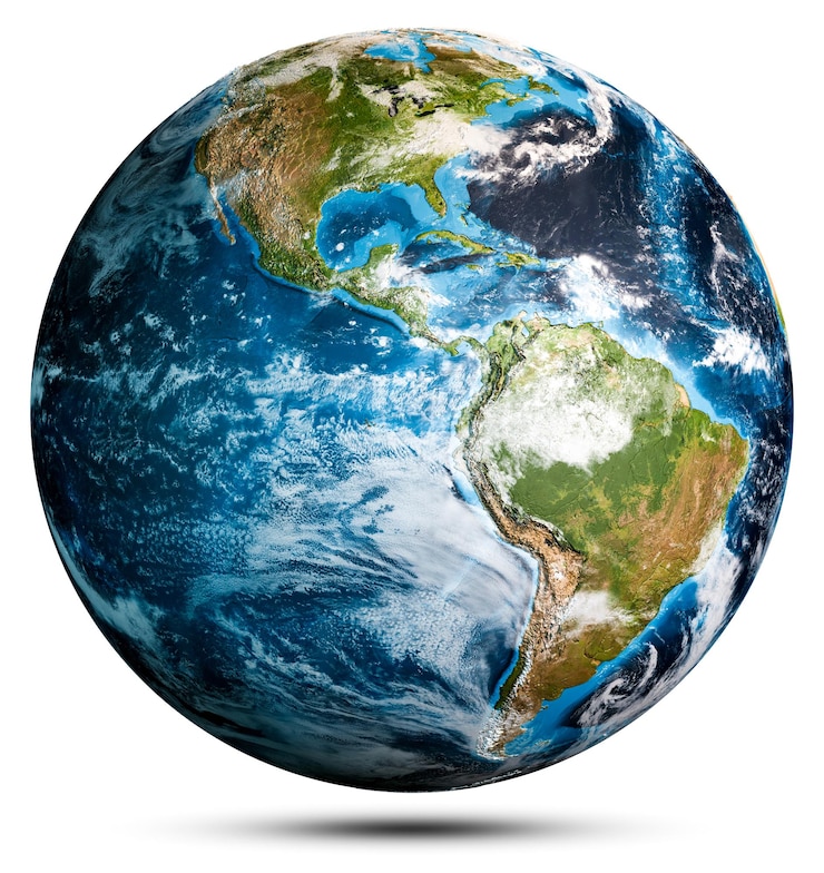 Foto wereldkaart planeet aarde elementen van deze afbeelding geleverd door nasa 3d-rendering