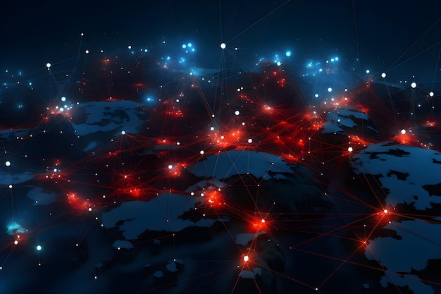 Wereldkaartconcept voor netwerkverbindingen