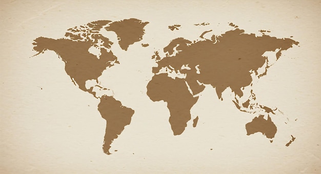 Wereldkaartillustratie op papieren achtergrond