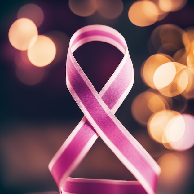 Foto wereldkankerdag lint voor bewustmakingscampagne social media-campagne