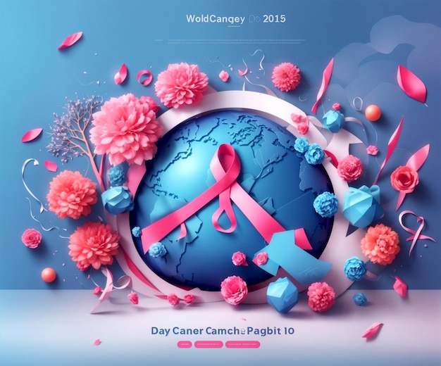 Wereldkankerdag sjabloonontwerp door kunstmatige intelligentie