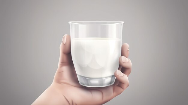 Wereldmelkdag Een glas melk in de hand Generatieve ai