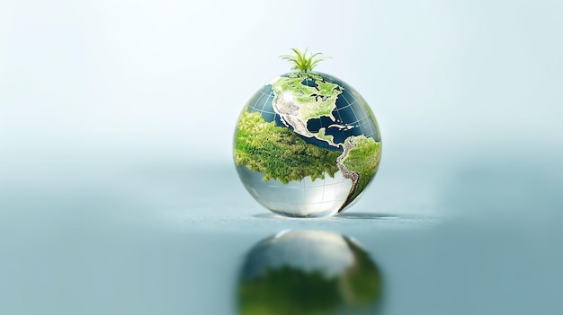 Wereldmilieudag poster achtergrond close-up van groene planeet sparen aarde muur papier