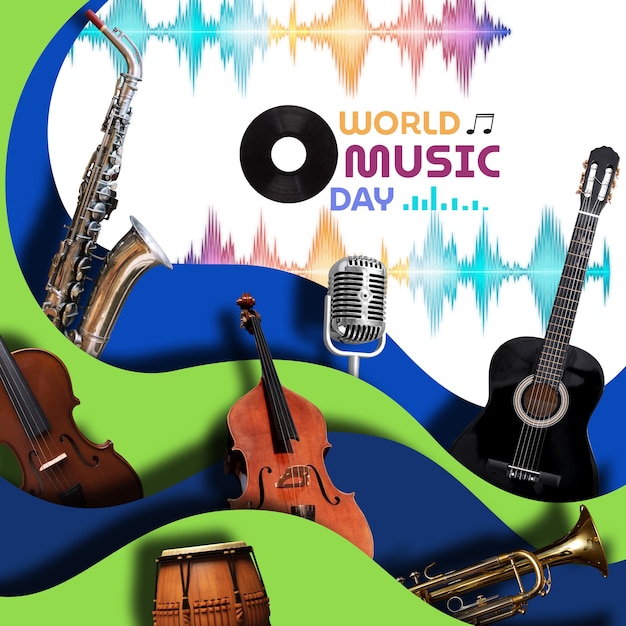 Wereldmuziekdag collage ontwerp