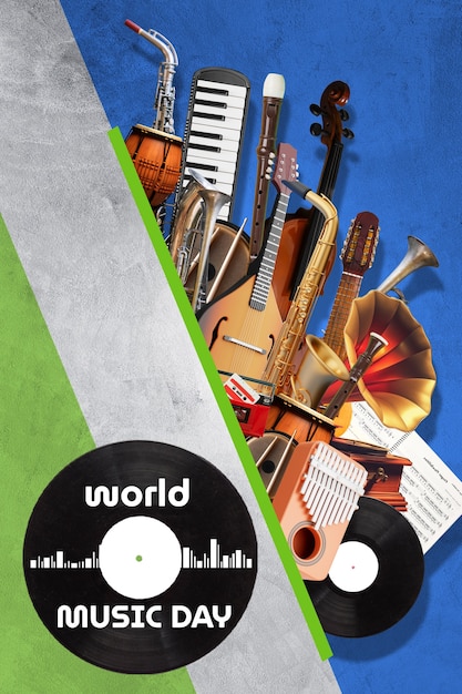 Wereldmuziekdag collage ontwerp