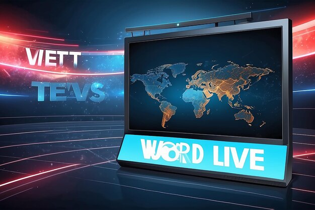 Wereldnieuws live vector tv achtergrond en internet video stream concept