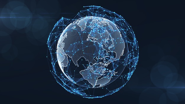 Wereldwijd groeiend netwerk- en dataverbindingenconcept