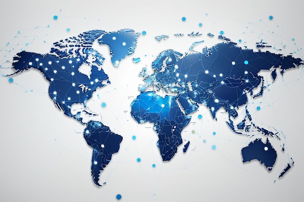 Wereldwijd netwerkconcept Wereldkaartpunt Wereldwijd netwerk planeet Aarde