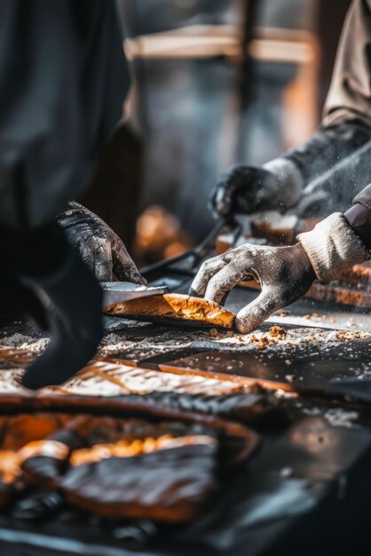 Werknemers die in een fabriek brood bereiden