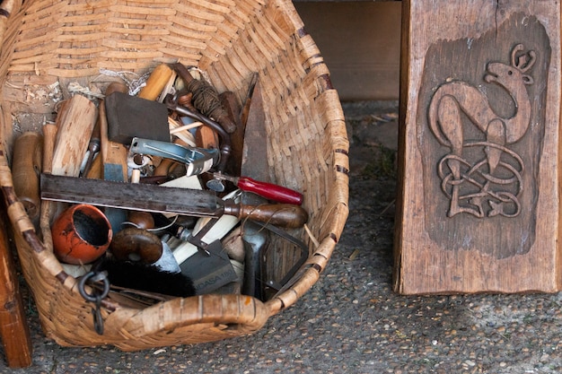 Foto werkplaatsgereedschap voor houtbewerking