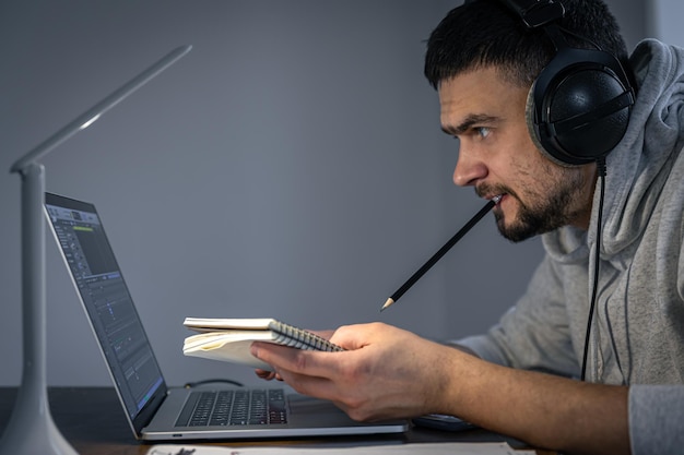 Werkproces 's nachts een muzikant maakt' s nachts muziek