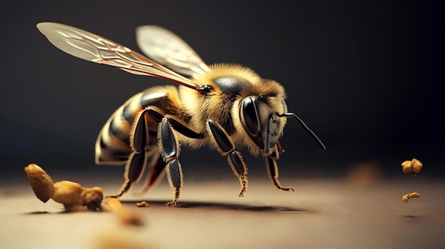 Werkzame bijen vliegen op zoek naar hun stuifmeel