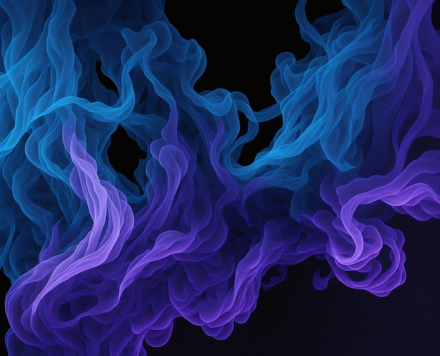 Wervelende blauwe en paarse rook etherische achtergrond AIGenerated