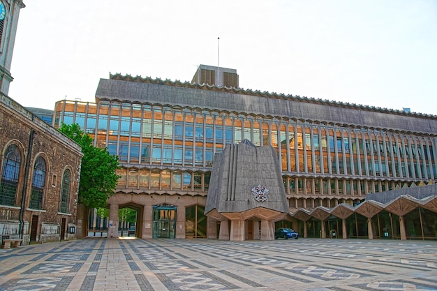 West wing of Guildhall in the City of London in England.