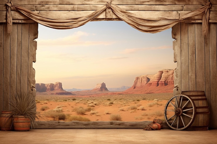 Photo western background and white space