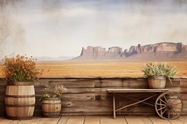 Photo western background and white space