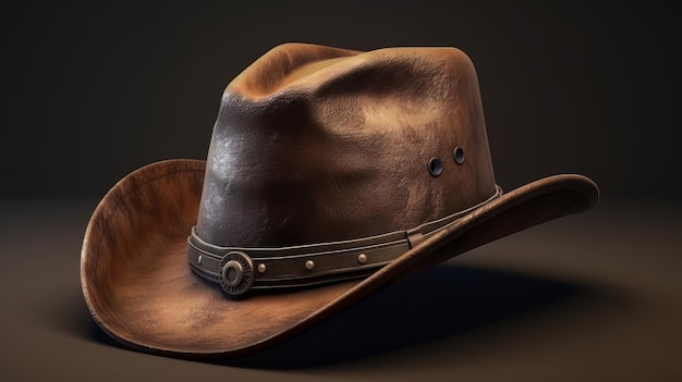 Western cowboy hat with leather Generative ai