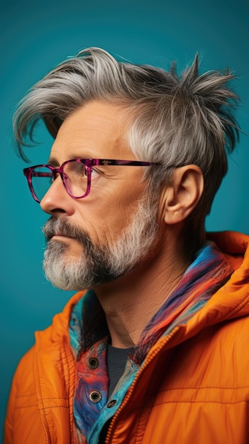 Western man wearing glasses winter clothes