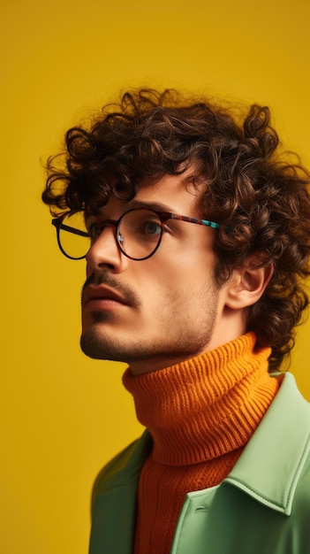 Western man with short curly hair wearing glasses