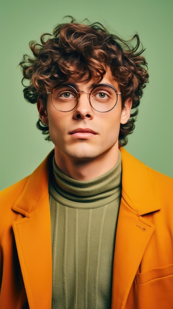 Western man with short curly hair wearing glasses